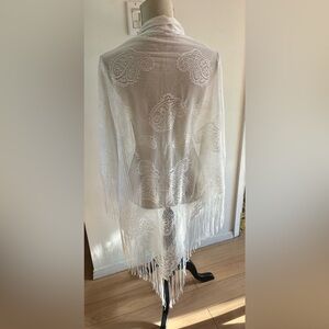 Vintage Lace Shawl 70s 80s Witchy Boho bohemian Hippie Rocker Stevie Nicks